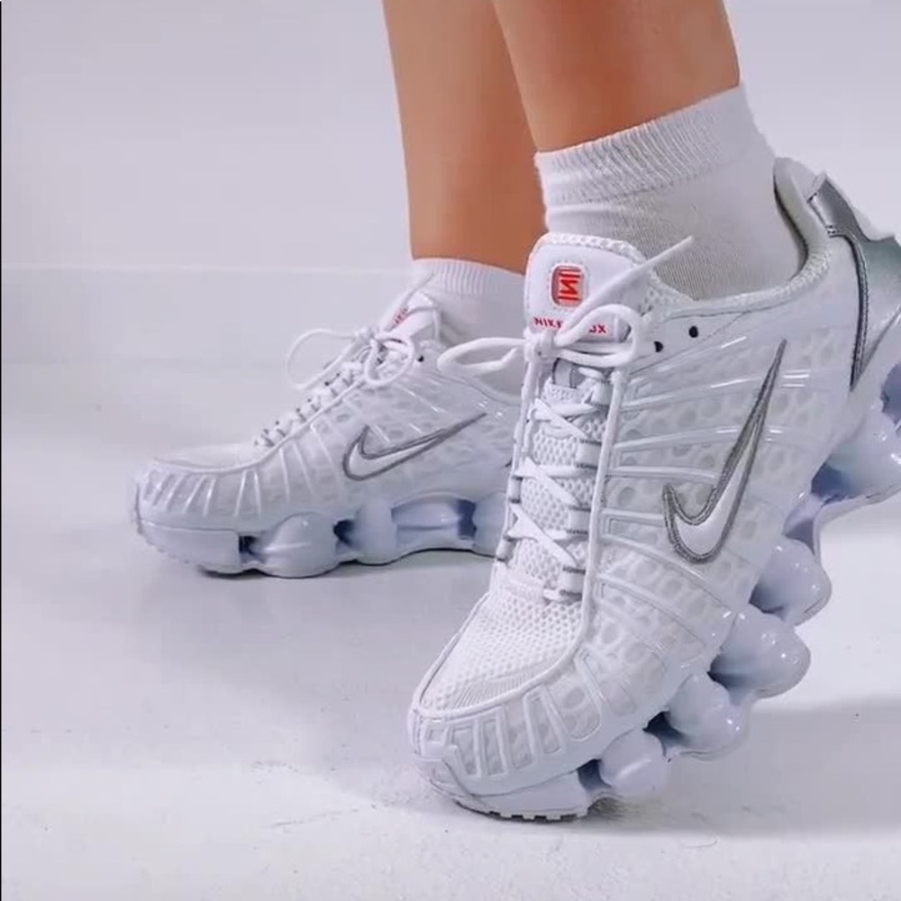 Nike shox TL white metallic silver orange